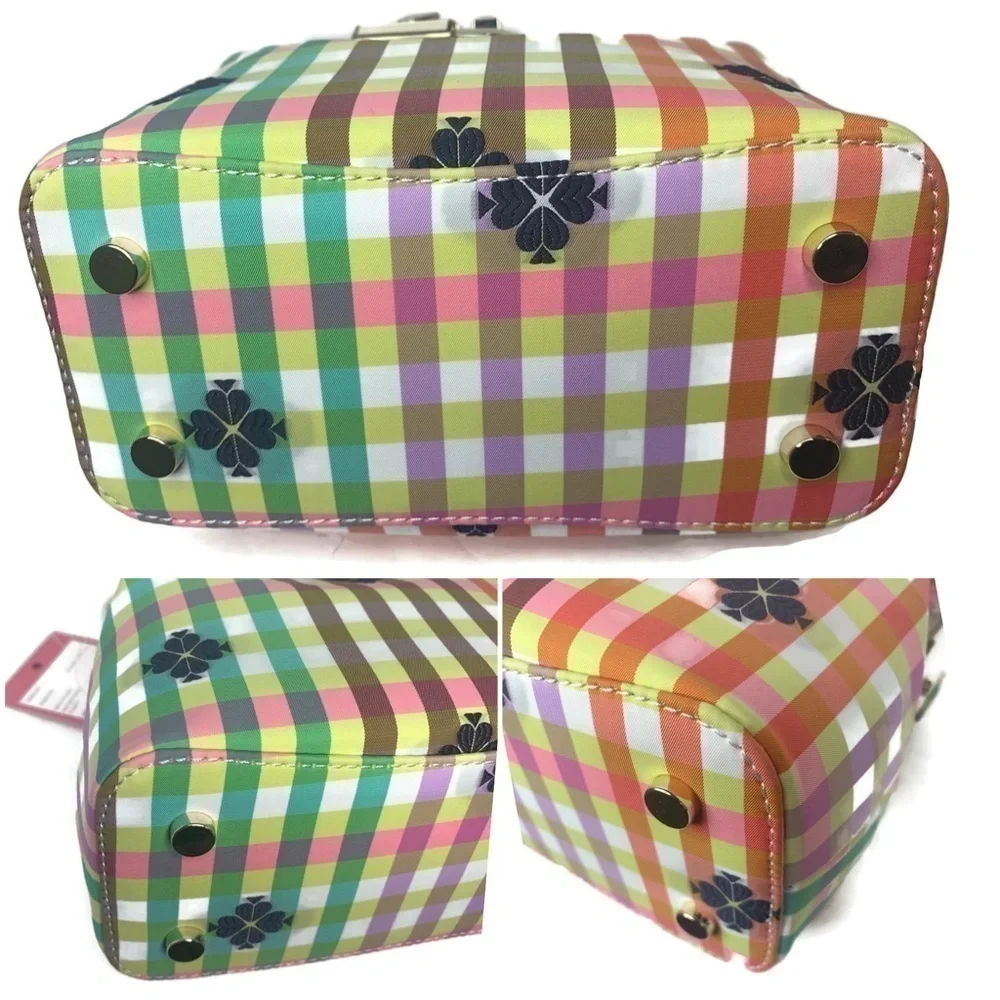 Kate Spade Remedy Doctor Micro Plaid Rainbow Clover Gingham Bag